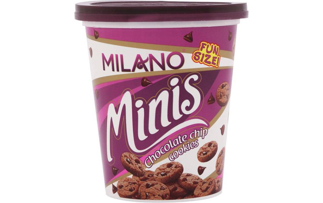 Parle Milano Minis Chocolate Chip Cookies   Tub  100 grams